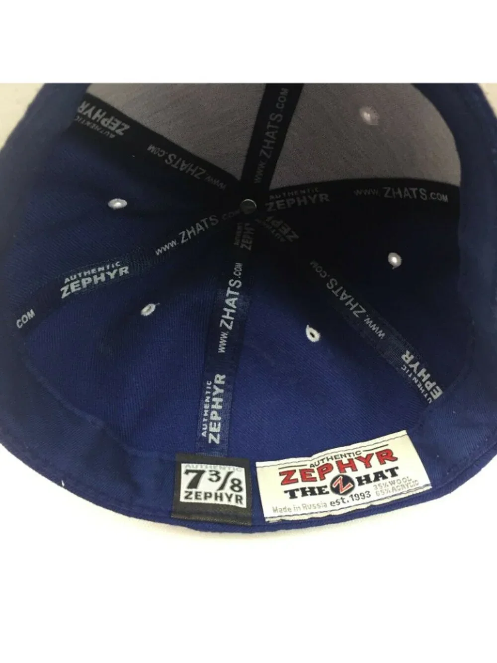 Authentic Zephyr Men's Blue Duke University Baseball Hat Cap Logo Size 7 3/8